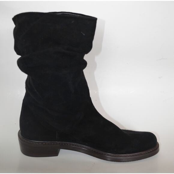 Stuart Weitzman Black Suede Boot Flat - Picture 5 of 8